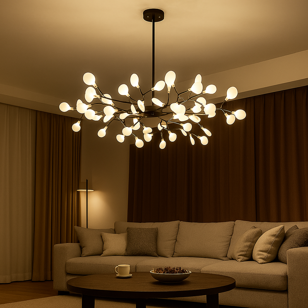 Lampadario a rami in acrilico con LED per soggiorno