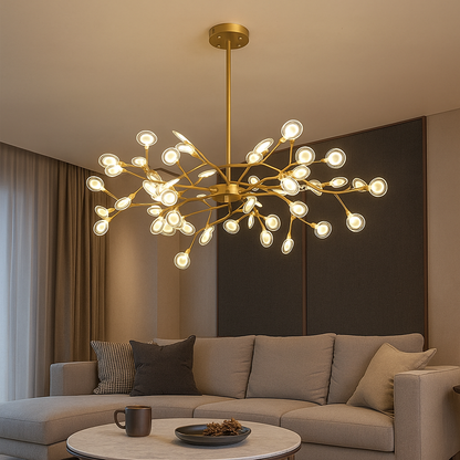 Lampadario a rami in acrilico con LED per soggiorno