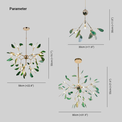 Lampadario a rami in metallo con dischi colorati