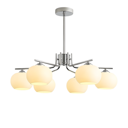Lampadario a soffitto Bauhaus a più bracci in vetro opaco