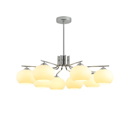Lampadario a soffitto Bauhaus a più bracci in vetro opaco
