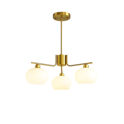 Lampadario a soffitto Bauhaus a più bracci in vetro opaco