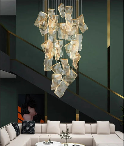 Lampadario a sospensione Jonas in stile postmoderno per scale