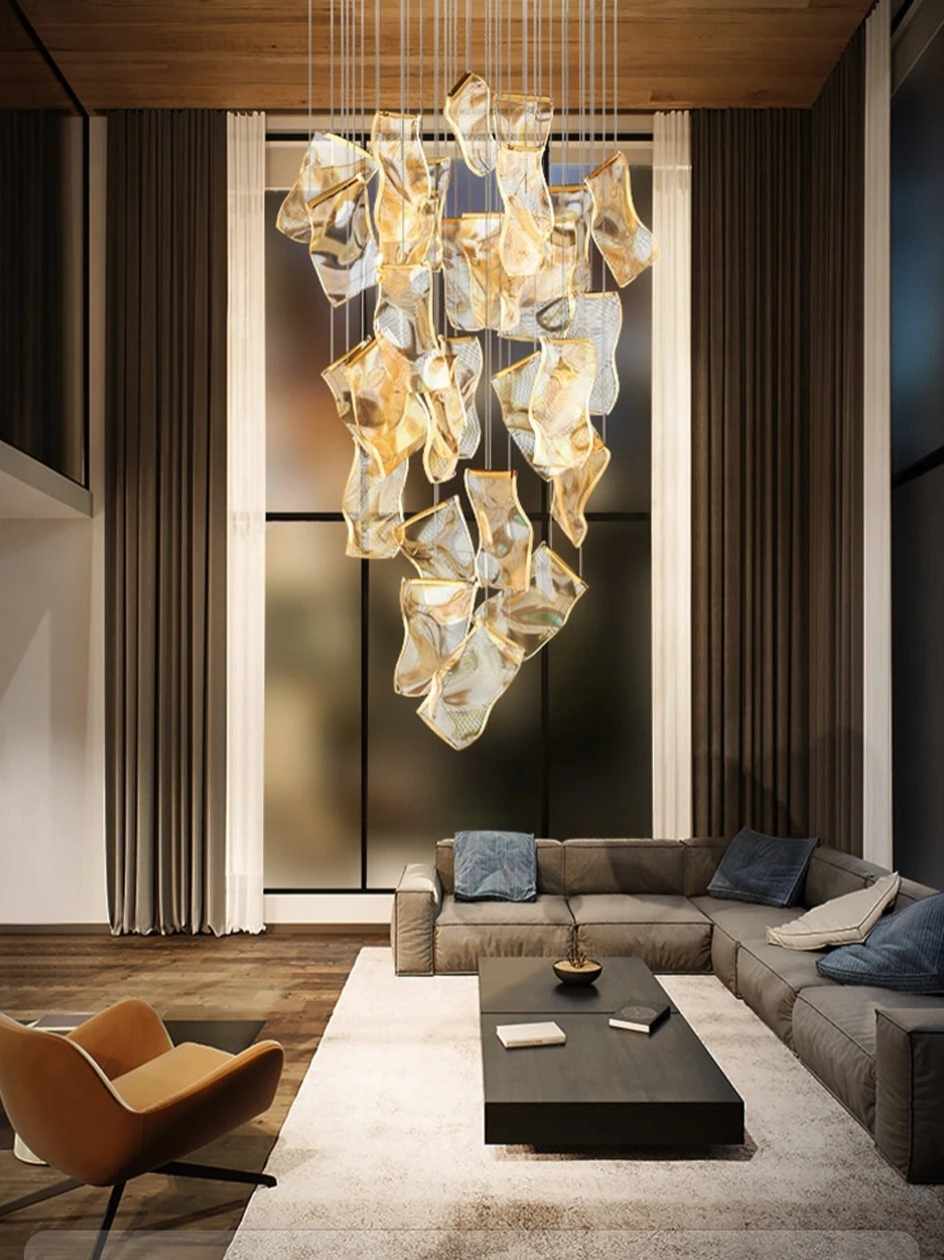 Lampadario a sospensione Jonas in stile postmoderno per scale