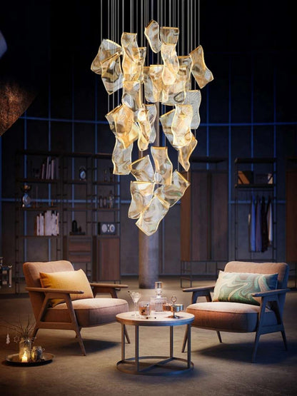 Lampadario a sospensione Jonas in stile postmoderno per scale
