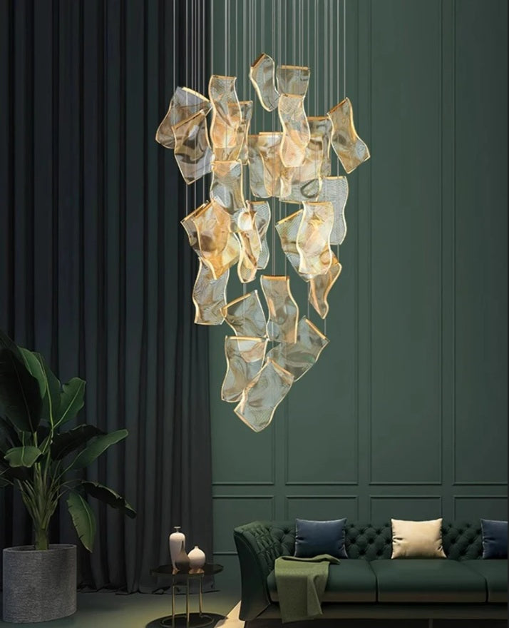 Lampadario a sospensione Jonas in stile postmoderno per scale