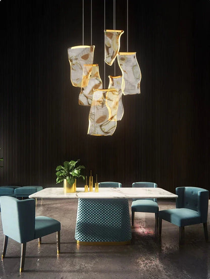Lampadario a sospensione Jonas in stile postmoderno per scale