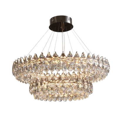 Lampadario a sospensione moderno ad anello in cristallo