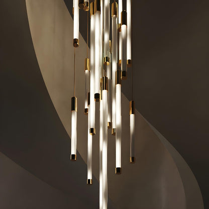 Lampadario a sospensione moderno per scale dimmerabile con design a tubo verticale