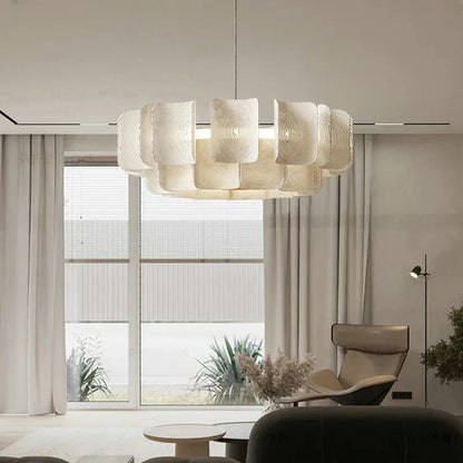 Lampadario Arten moderno in acrilico bianco a due livelli con LED