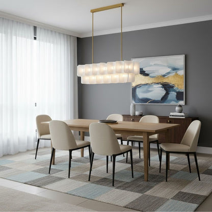Lampadario Arten moderno in acrilico bianco a due livelli con LED