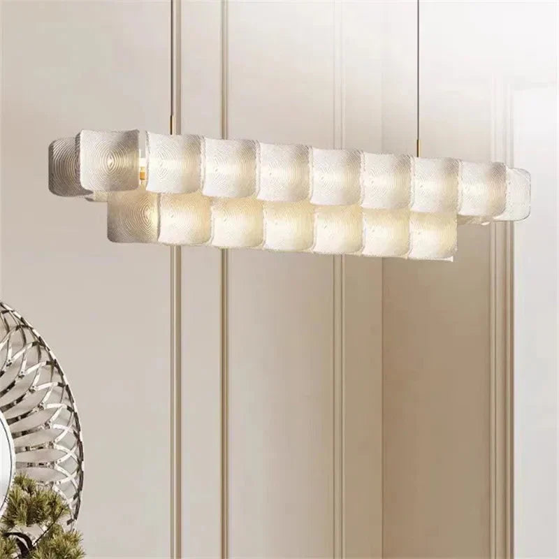 Lampadario Arten moderno in acrilico bianco a due livelli con LED