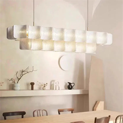Lampadario Arten moderno in acrilico bianco a due livelli con LED