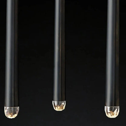Lampadario contemporaneo a bacchette LED per soggiorno con soffitti alti e ingresso