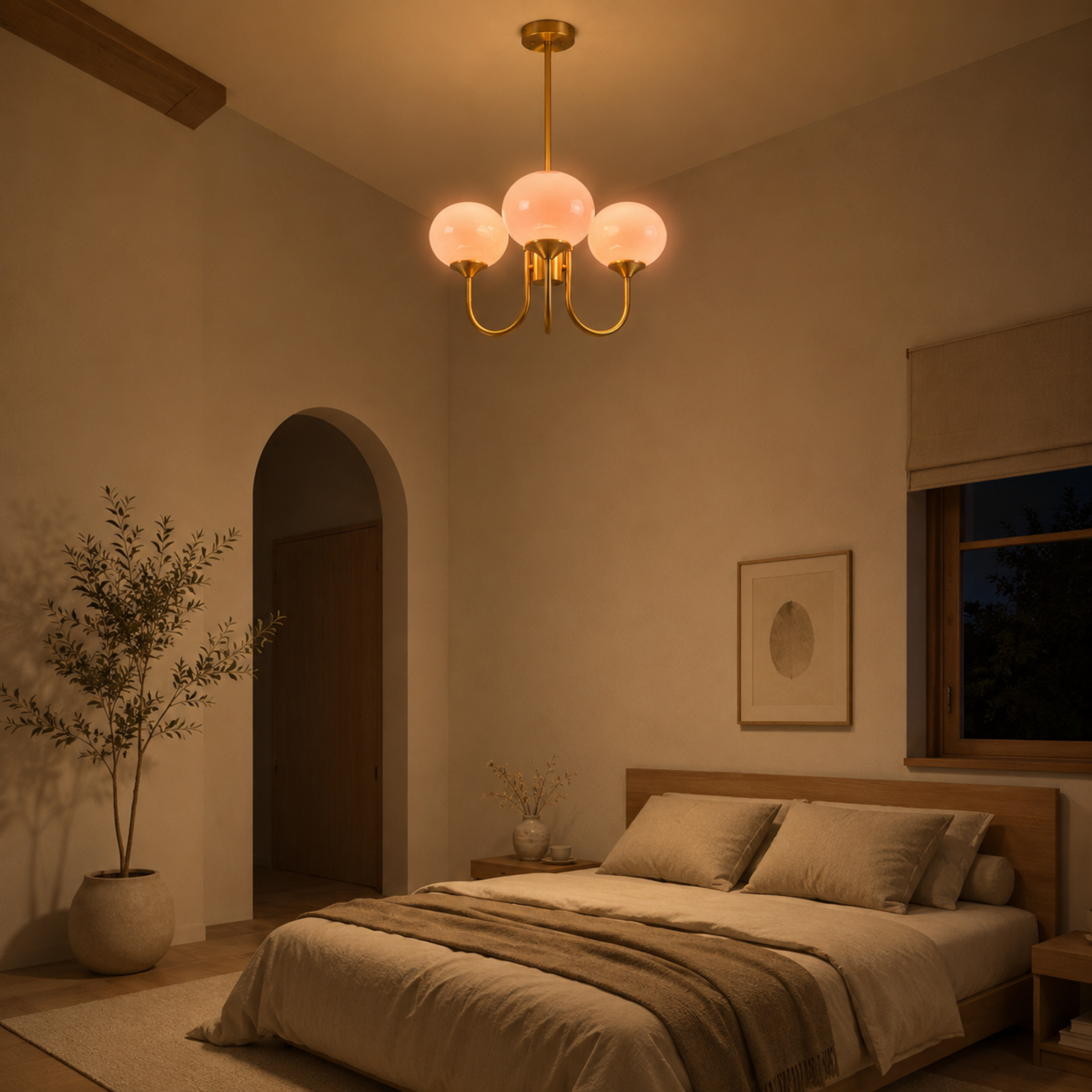 Lampadario da soffitto a globi in vetro