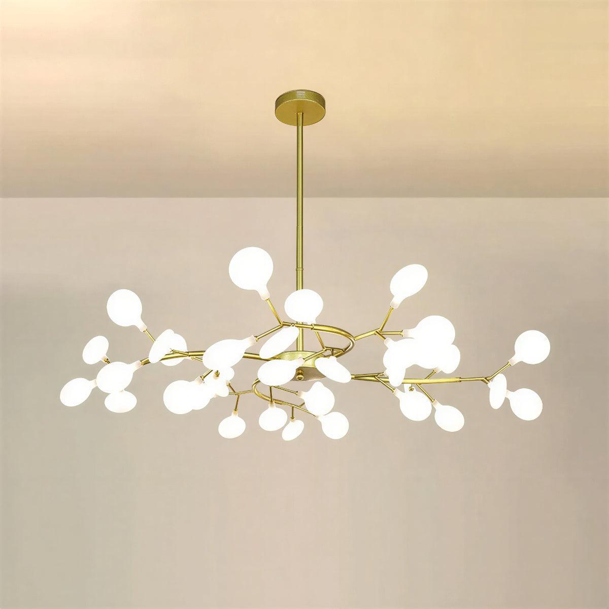 Lampadario da soffitto nero a lucciole con lampadine G4