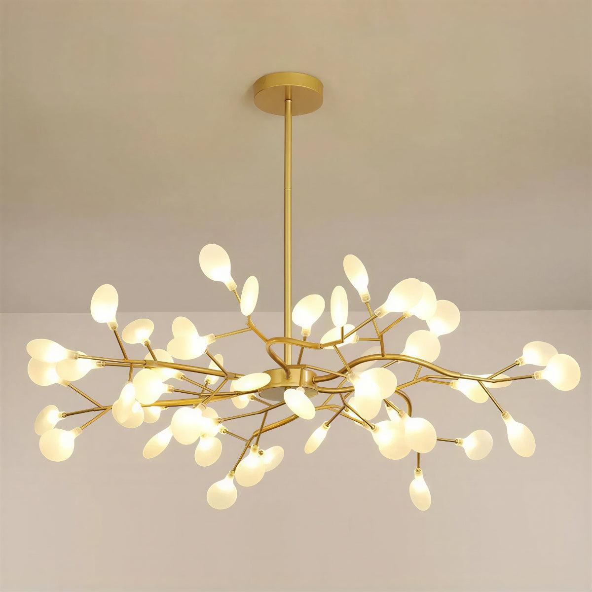 Lampadario da soffitto nero a lucciole con lampadine G4