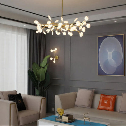 Lampadario da soffitto nero a lucciole con lampadine G4