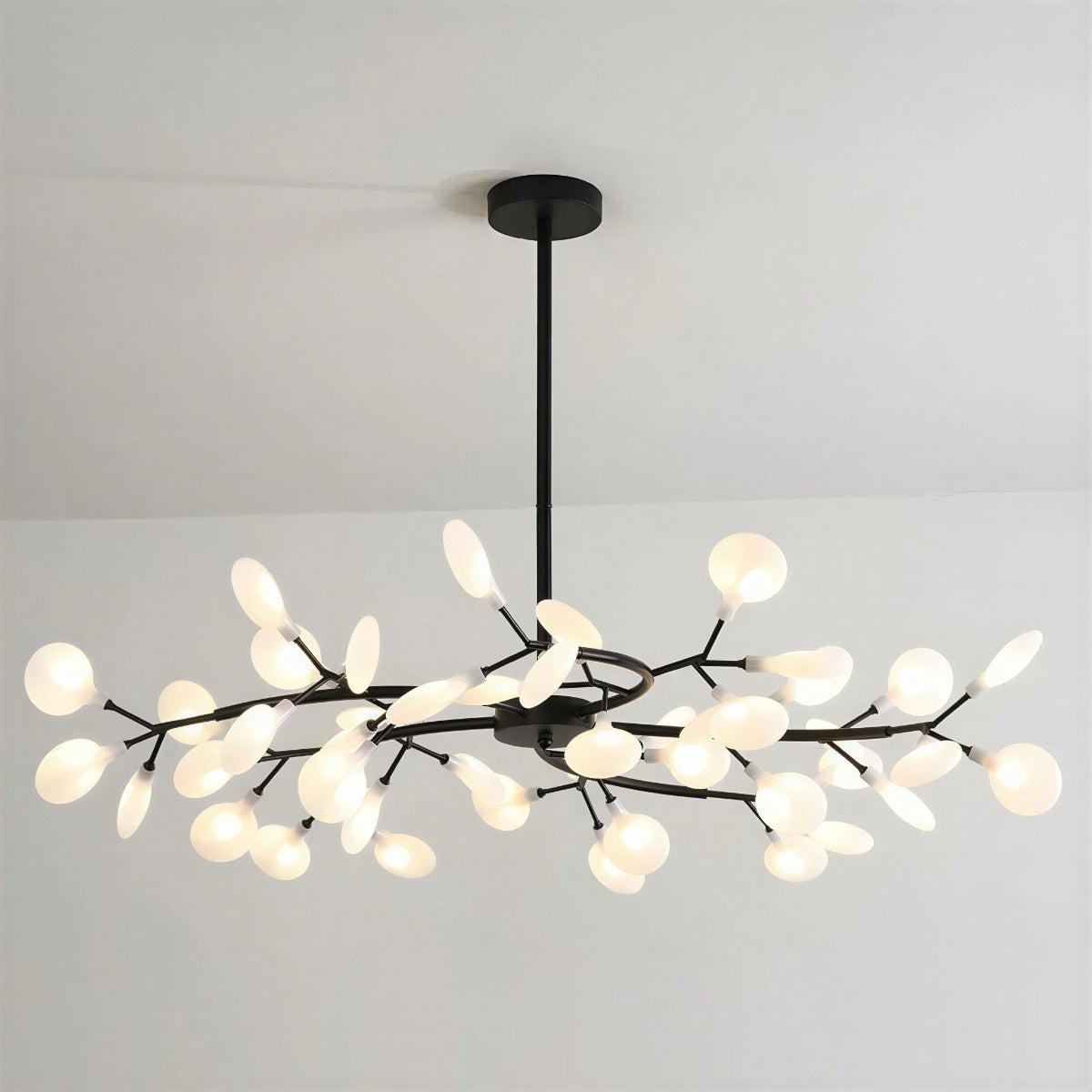 Lampadario da soffitto nero a lucciole con lampadine G4