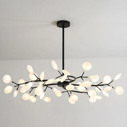 Lampadario da soffitto nero a lucciole con lampadine G4