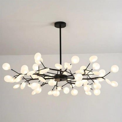 Lampadario da soffitto nero a lucciole con lampadine G4