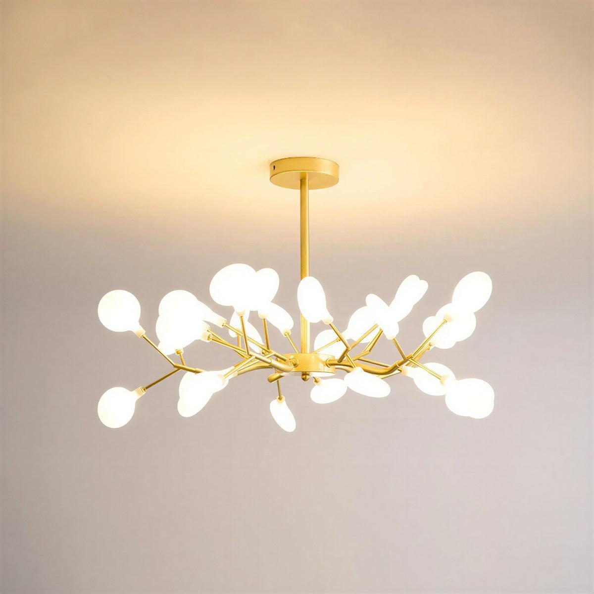 Lampadario da soffitto nero a lucciole con lampadine G4