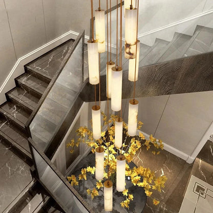 Lampadario Darlen moderno per scale in marmo con telecomando