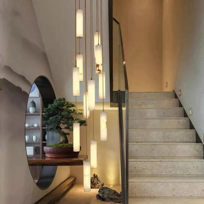 Lampadario Darlen moderno per scale in marmo con telecomando