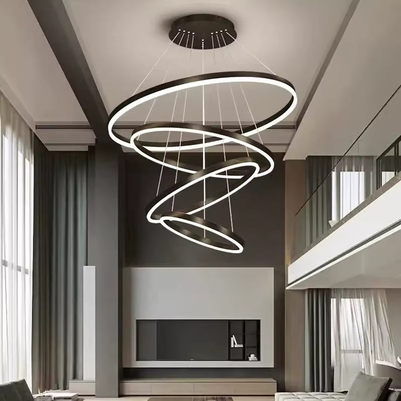 Lampadario moderno ad anelli Aysan