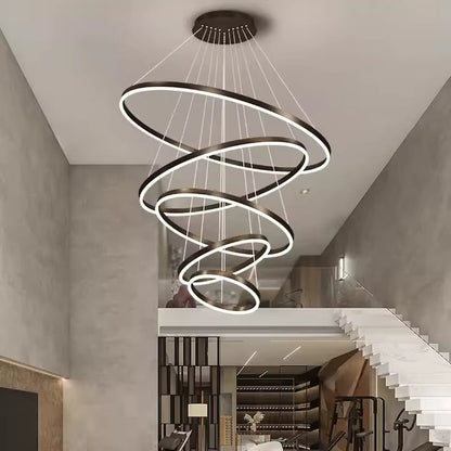 Lampadario moderno ad anelli Aysan