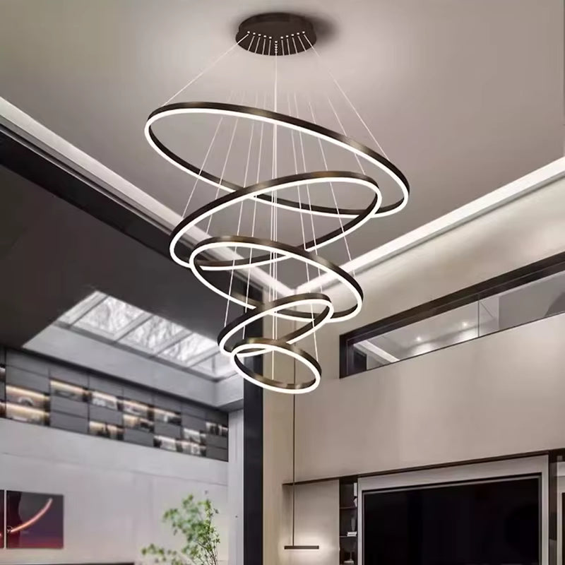 Lampadario moderno ad anelli Aysan