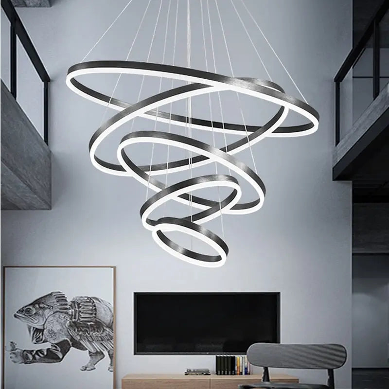 Lampadario moderno ad anelli Aysan