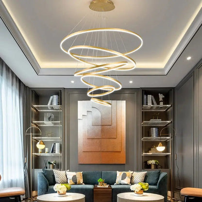 Lampadario moderno ad anelli Aysan