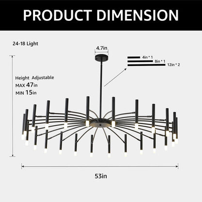 Lampadario moderno da soffitto Berny a raggiera 12/18/24 luci