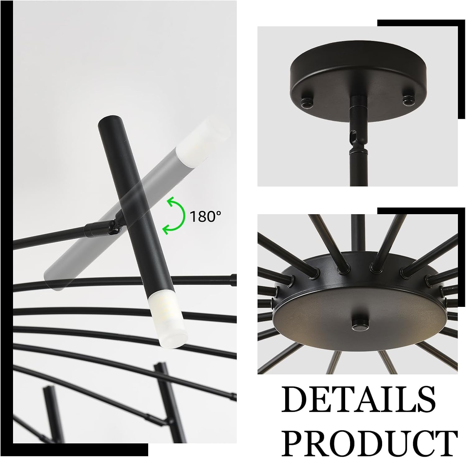 Lampadario moderno da soffitto Berny a raggiera 12/18/24 luci