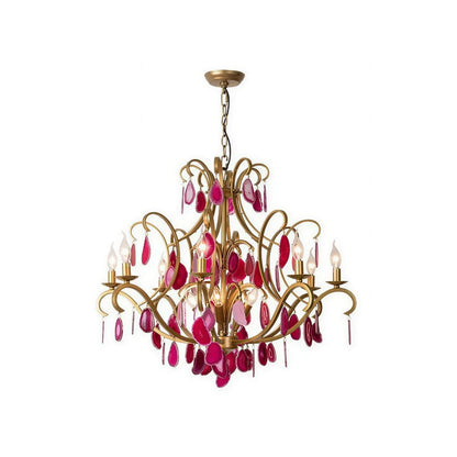 Lampadario moderno in cristallo con design in agata