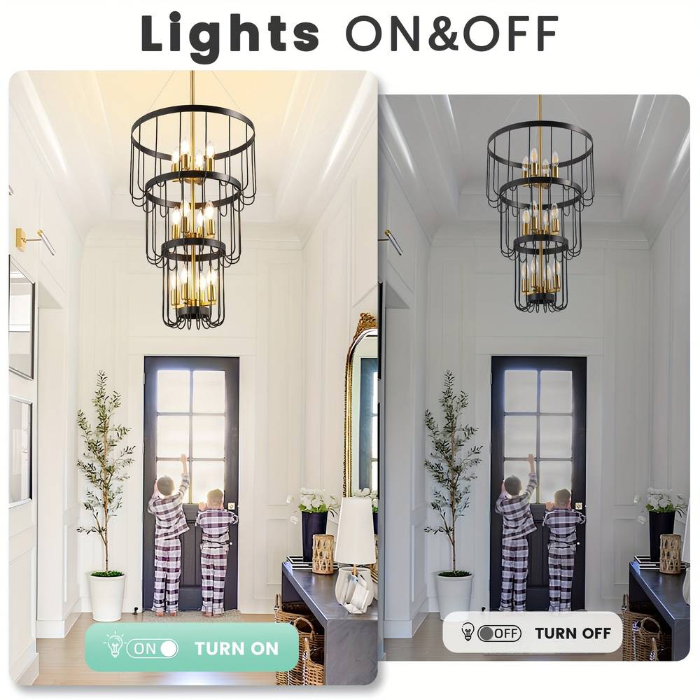 Lampadario rustico farmhouse a 12 luci per scala