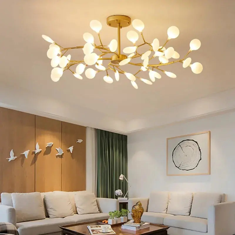 Lampadario Sputnik a rami firefly in oro e nero