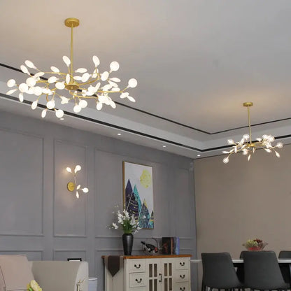 Lampadario Sputnik a rami firefly in oro e nero