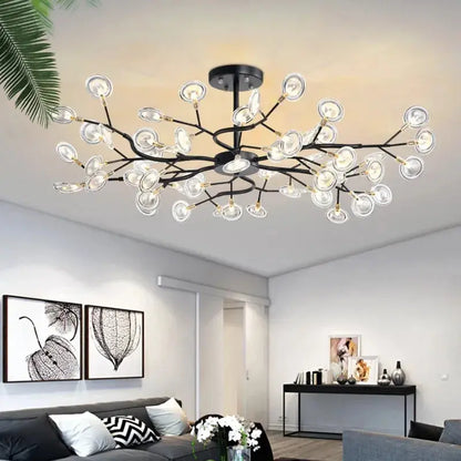 Lampadario Sputnik a rami firefly in oro e nero