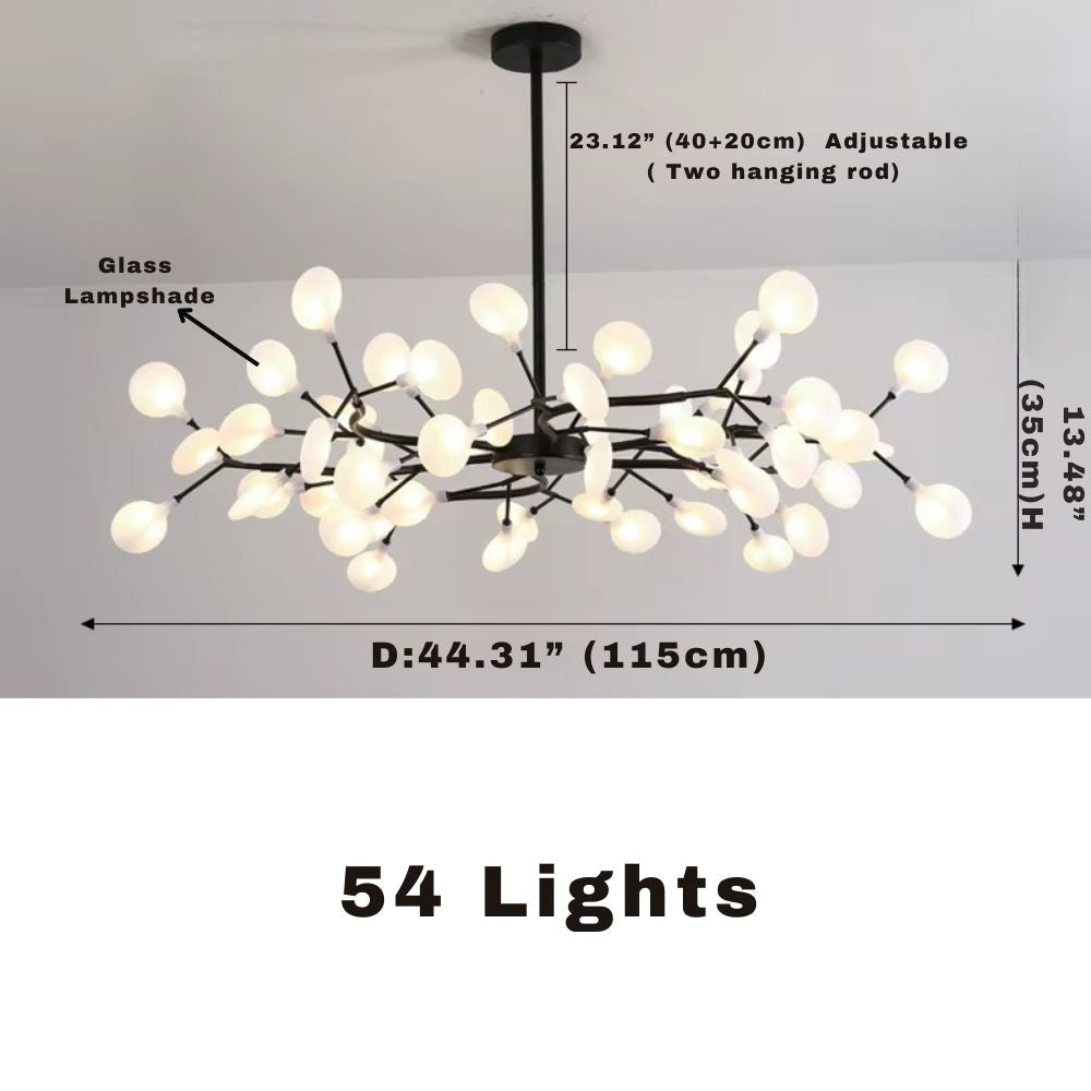 Lampadario Sputnik a rami firefly in oro e nero