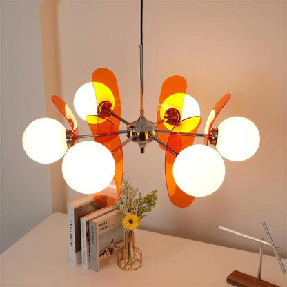 Lampadario sputnik moderno con globi in vetro