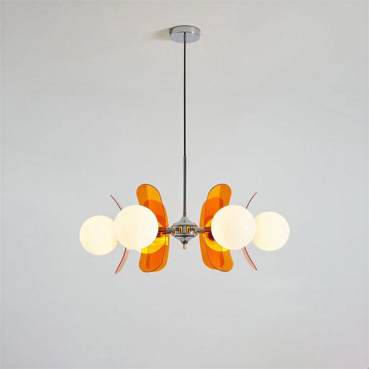 Lampadario sputnik moderno con globi in vetro