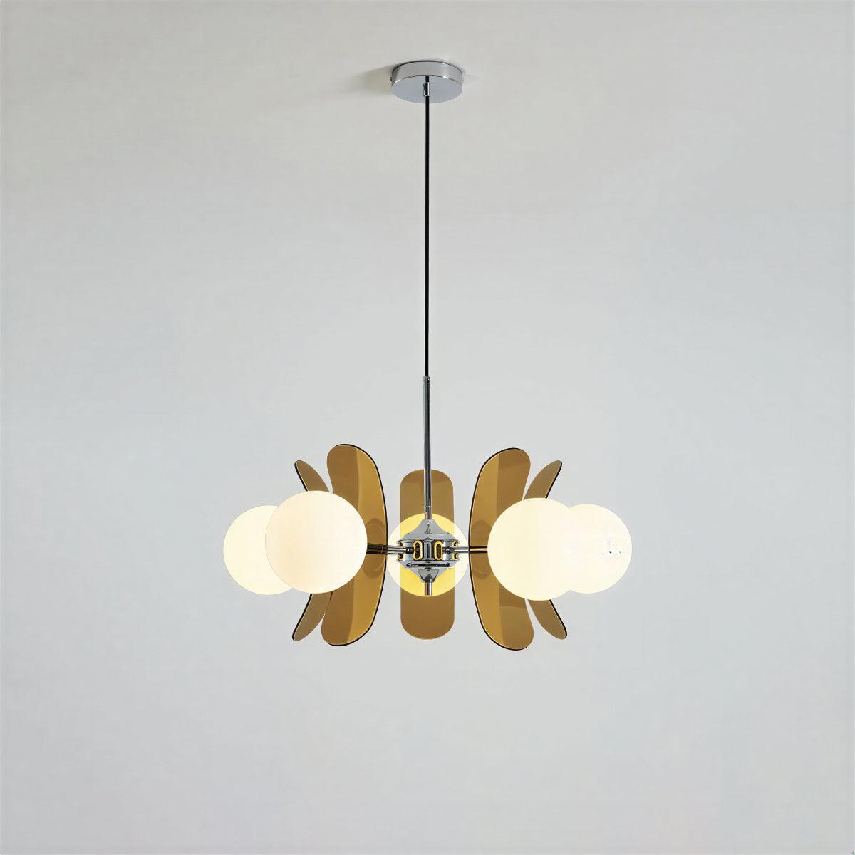 Lampadario sputnik moderno con globi in vetro