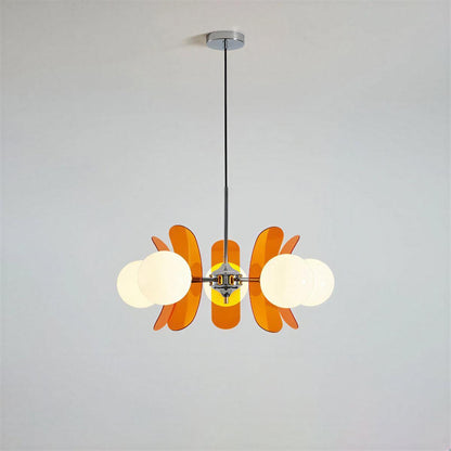 Lampadario sputnik moderno con globi in vetro