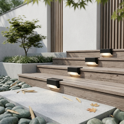 Lampade da giardino solari per scale e vialetti con sensore crepuscolare IP44
