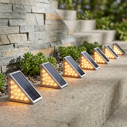 Lampade segnapasso solari a LED per scale e vialetti da giardino, bianco caldo