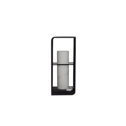 Lanterna da esterno solare a LED nera in alluminio e acrilico per giardino e patio