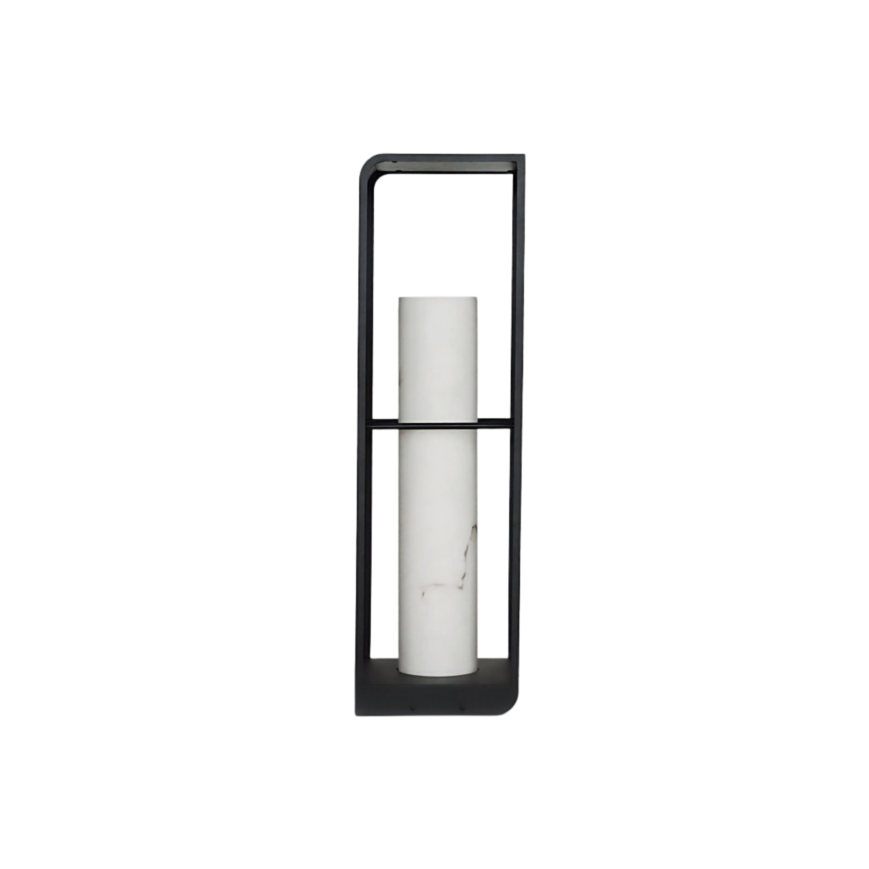 Lanterna da esterno solare a LED nera in alluminio e acrilico per giardino e patio
