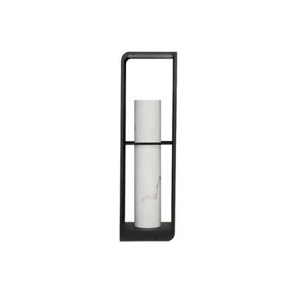 Lanterna da esterno solare a LED nera in alluminio e acrilico per giardino e patio